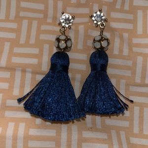 Navy tassel earrings